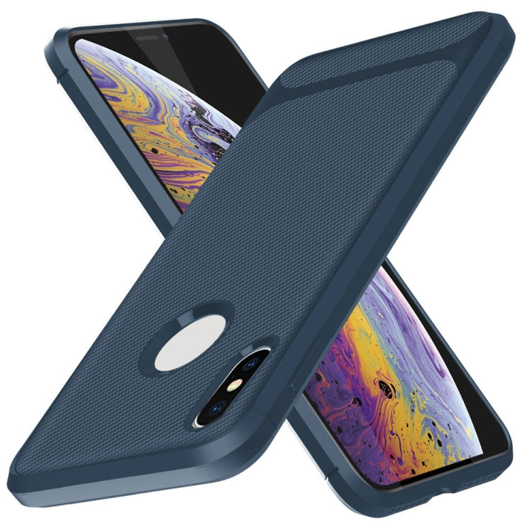 For iPhone XS Max ENKAY ENK-PC022 Carbon Fiber Texture Solid Color TPU Slim Case Soft Cover