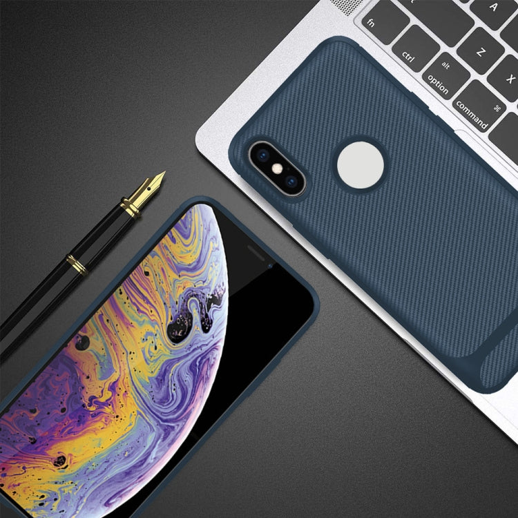 For iPhone XS Max ENKAY ENK-PC022 Carbon Fiber Texture Solid Color TPU Slim Case Soft Cover