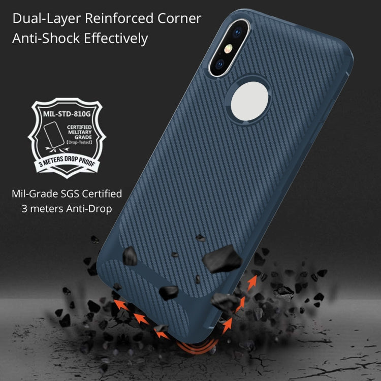 For iPhone XS Max ENKAY ENK-PC022 Carbon Fiber Texture Solid Color TPU Slim Case Soft Cover