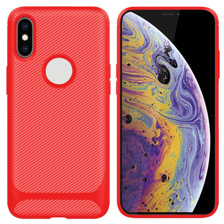 For iPhone XS Max ENKAY ENK-PC022 Carbon Fiber Texture Solid Color TPU Slim Case Soft Cover