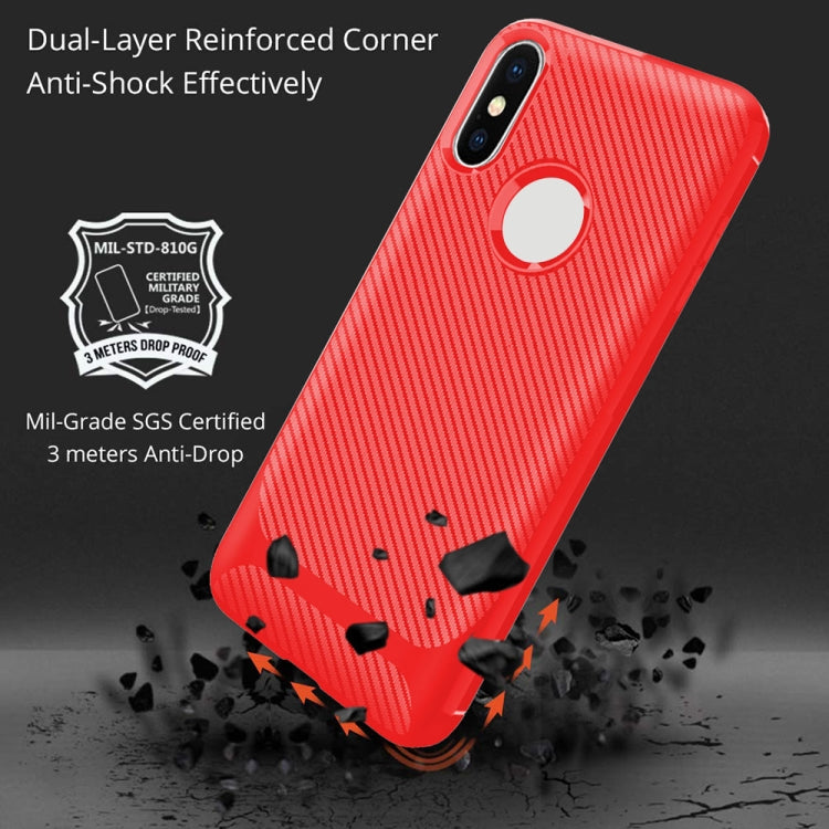 For iPhone XS Max ENKAY ENK-PC022 Carbon Fiber Texture Solid Color TPU Slim Case Soft Cover