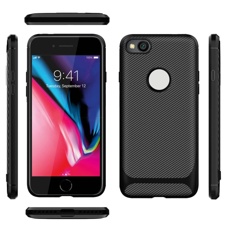 For iPhone 8 / iPhone 7 ENKAY ENK-PC026 Carbon Fiber Texture Solid Color TPU Slim Case Soft Cover