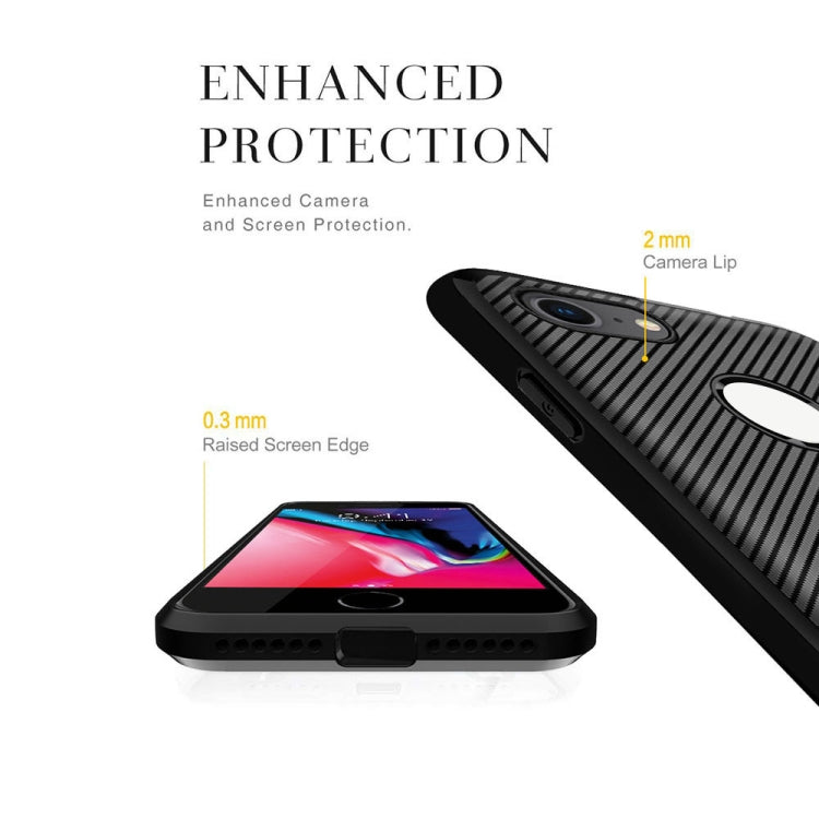 For iPhone 8 / iPhone 7 ENKAY ENK-PC026 Carbon Fiber Texture Solid Color TPU Slim Case Soft Cover