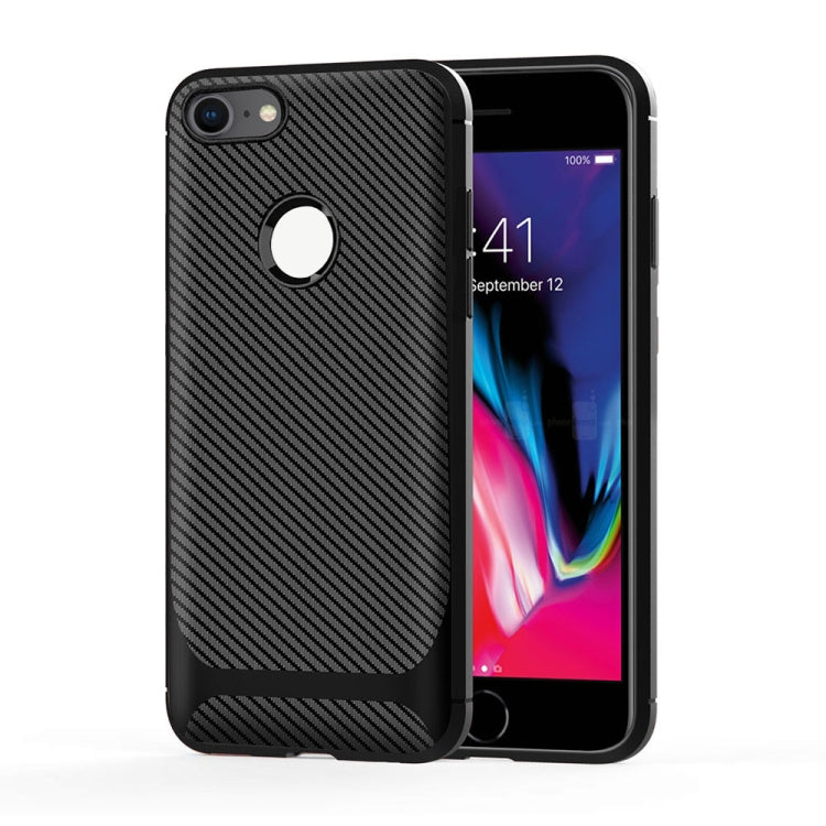 For iPhone 8 / iPhone 7 ENKAY ENK-PC026 Carbon Fiber Texture Solid Color TPU Slim Case Soft Cover