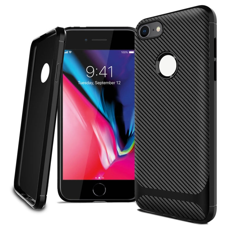 For iPhone 8 / iPhone 7 ENKAY ENK-PC026 Carbon Fiber Texture Solid Color TPU Slim Case Soft Cover