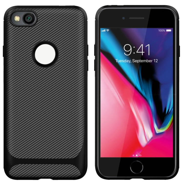 For iPhone 8 / iPhone 7 ENKAY ENK-PC026 Carbon Fiber Texture Solid Color TPU Slim Case Soft Cover