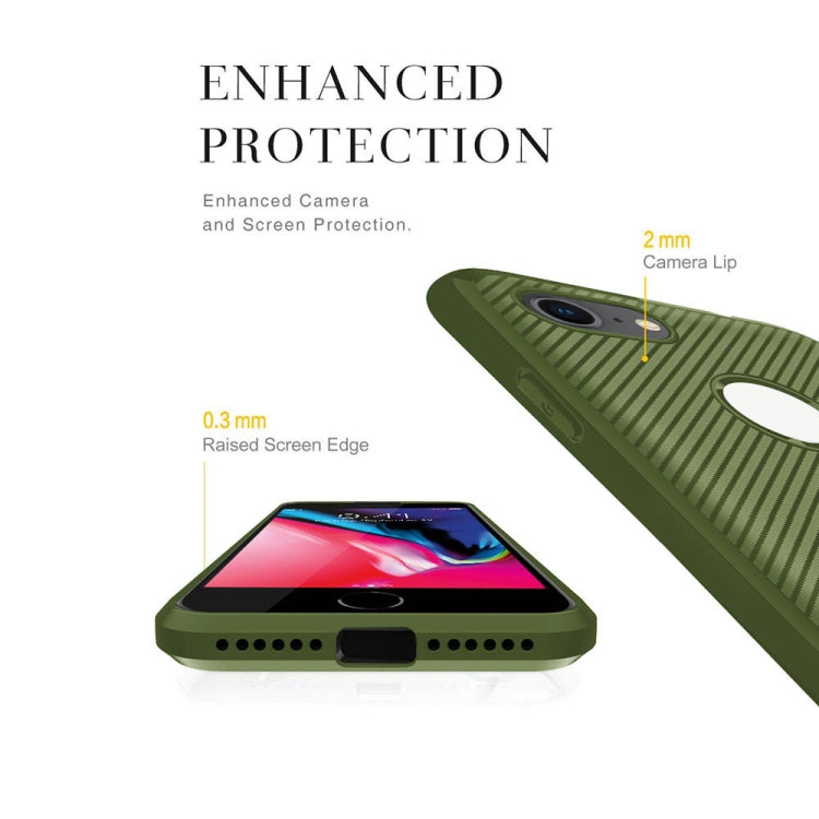 For iPhone 8 / iPhone 7 ENKAY ENK-PC026 Carbon Fiber Texture Solid Color TPU Slim Case Soft Cover