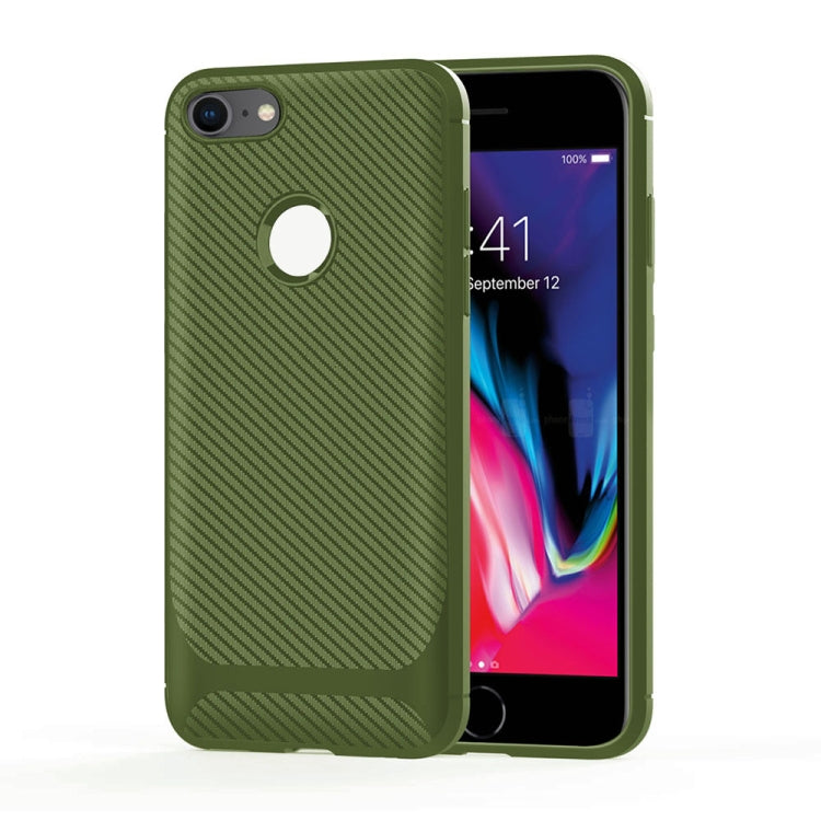 For iPhone 8 / iPhone 7 ENKAY ENK-PC026 Carbon Fiber Texture Solid Color TPU Slim Case Soft Cover