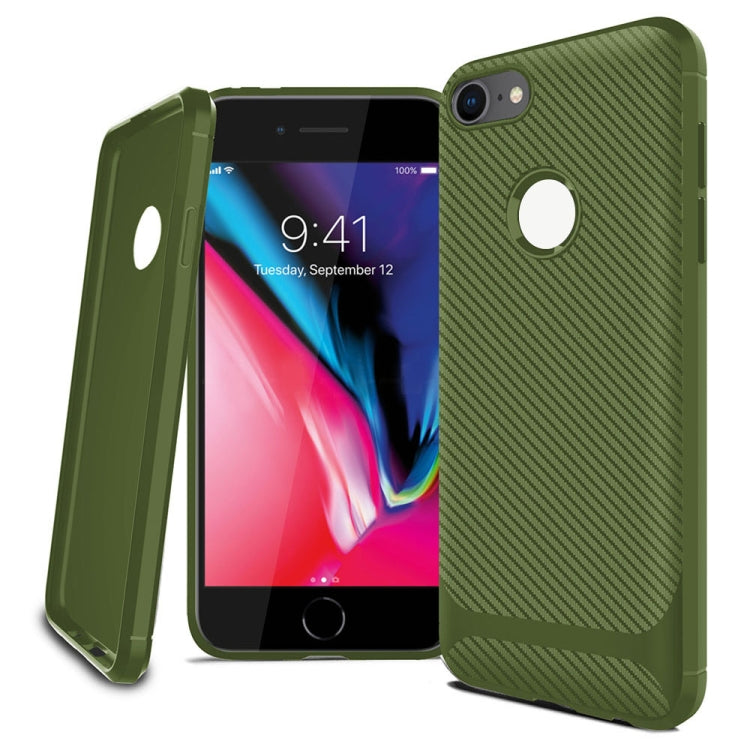 For iPhone 8 / iPhone 7 ENKAY ENK-PC026 Carbon Fiber Texture Solid Color TPU Slim Case Soft Cover