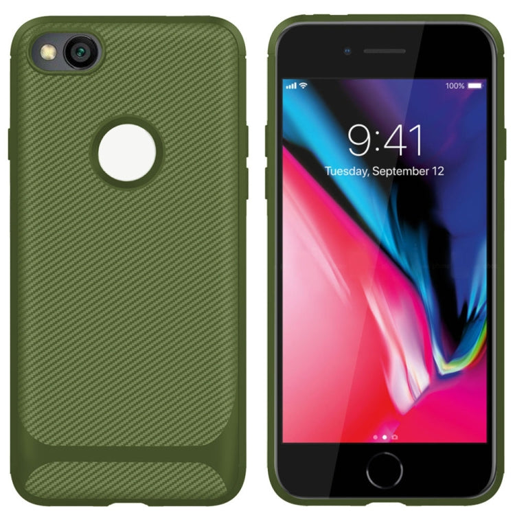For iPhone 8 / iPhone 7 ENKAY ENK-PC026 Carbon Fiber Texture Solid Color TPU Slim Case Soft Cover
