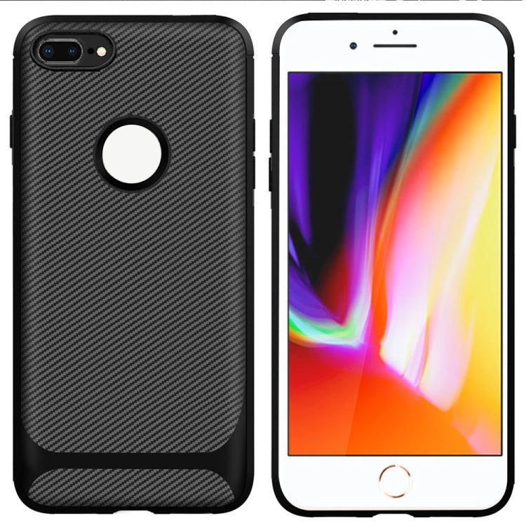 For iPhone 8 Plus / 7 Plus ENKAY ENK-PC027 Carbon Fiber Texture Solid Color TPU Slim Case Soft Cover