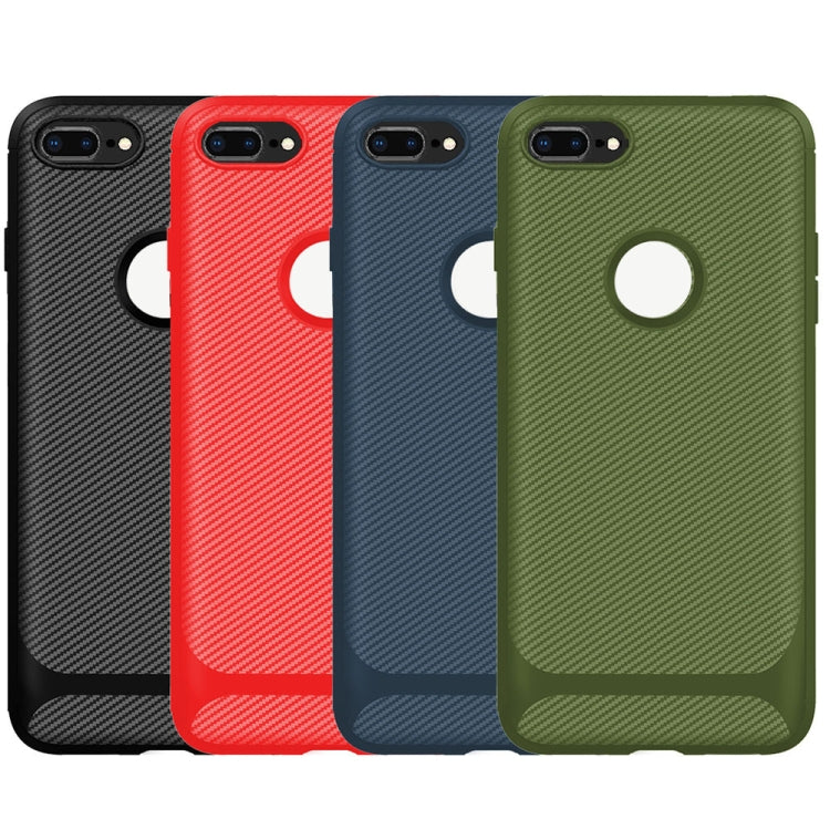 For iPhone 8 Plus / 7 Plus ENKAY ENK-PC027 Carbon Fiber Texture Solid Color TPU Slim Case Soft Cover