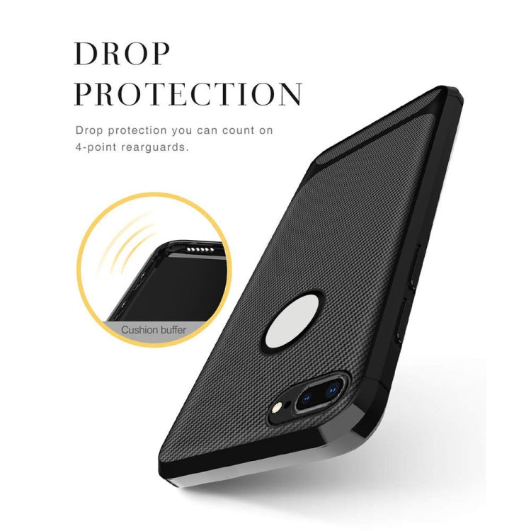 For iPhone 8 Plus / 7 Plus ENKAY ENK-PC027 Carbon Fiber Texture Solid Color TPU Slim Case Soft Cover