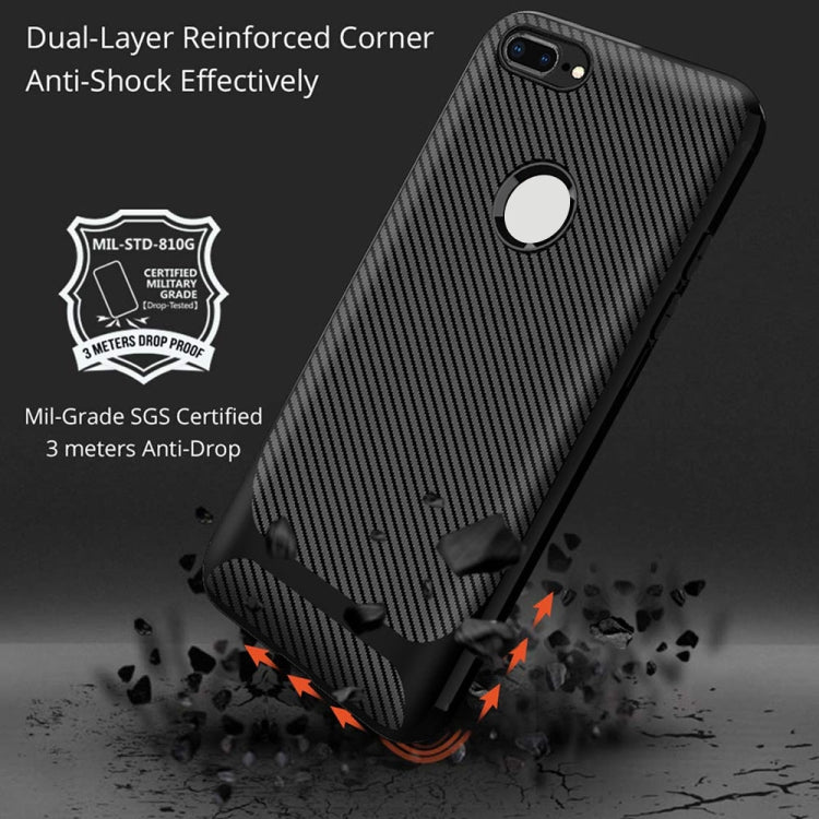 For iPhone 8 Plus / 7 Plus ENKAY ENK-PC027 Carbon Fiber Texture Solid Color TPU Slim Case Soft Cover