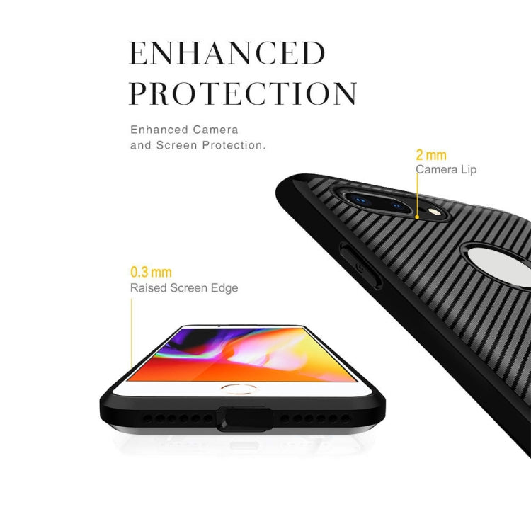 For iPhone 8 Plus / 7 Plus ENKAY ENK-PC027 Carbon Fiber Texture Solid Color TPU Slim Case Soft Cover