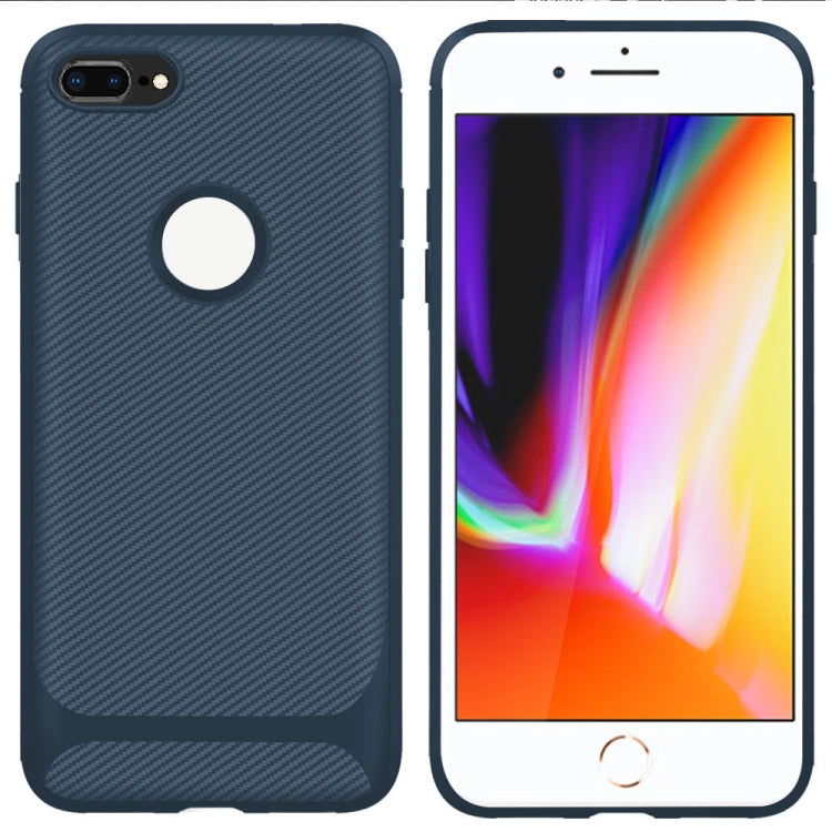 For iPhone 8 Plus / 7 Plus ENKAY ENK-PC027 Carbon Fiber Texture Solid Color TPU Slim Case Soft Cover