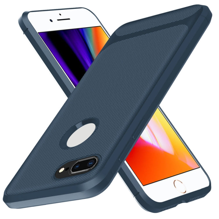 For iPhone 8 Plus / 7 Plus ENKAY ENK-PC027 Carbon Fiber Texture Solid Color TPU Slim Case Soft Cover