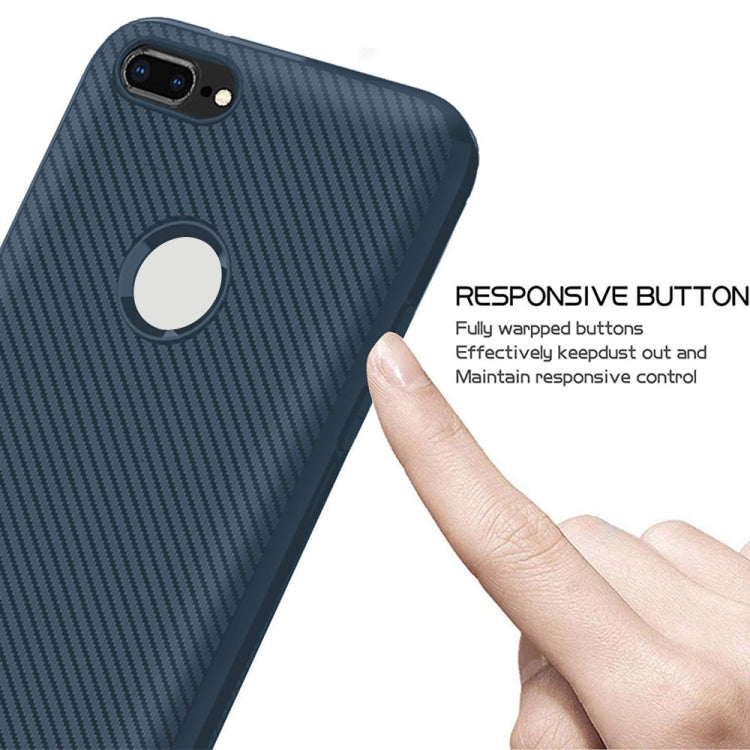 For iPhone 8 Plus / 7 Plus ENKAY ENK-PC027 Carbon Fiber Texture Solid Color TPU Slim Case Soft Cover