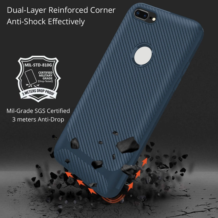 For iPhone 8 Plus / 7 Plus ENKAY ENK-PC027 Carbon Fiber Texture Solid Color TPU Slim Case Soft Cover