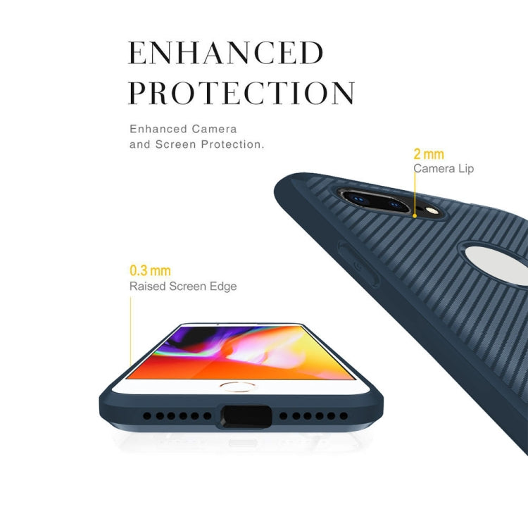 For iPhone 8 Plus / 7 Plus ENKAY ENK-PC027 Carbon Fiber Texture Solid Color TPU Slim Case Soft Cover