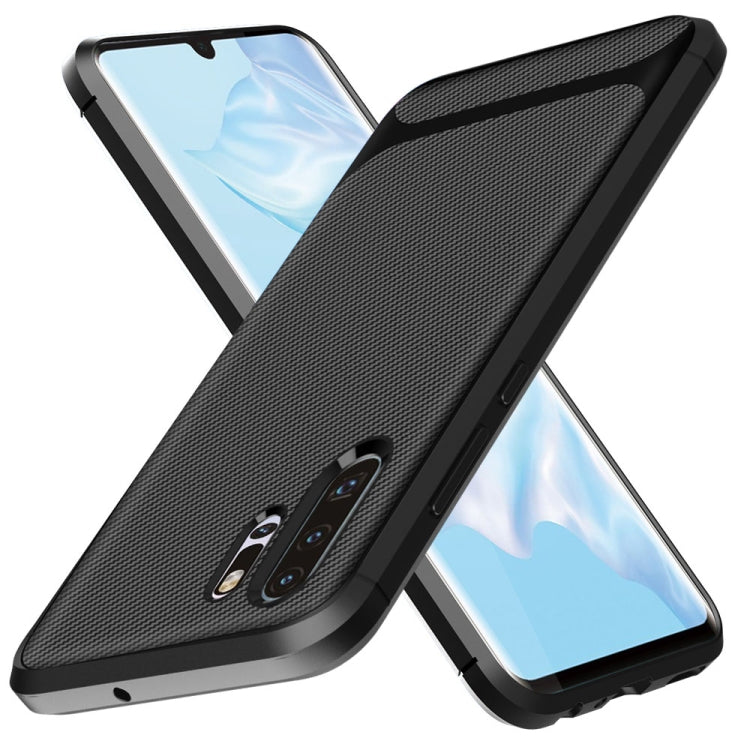 For HUAWEI P30 Pro ENKAY ENK-PC024 Carbon Fiber Texture Solid Color TPU Slim Case Soft Cover