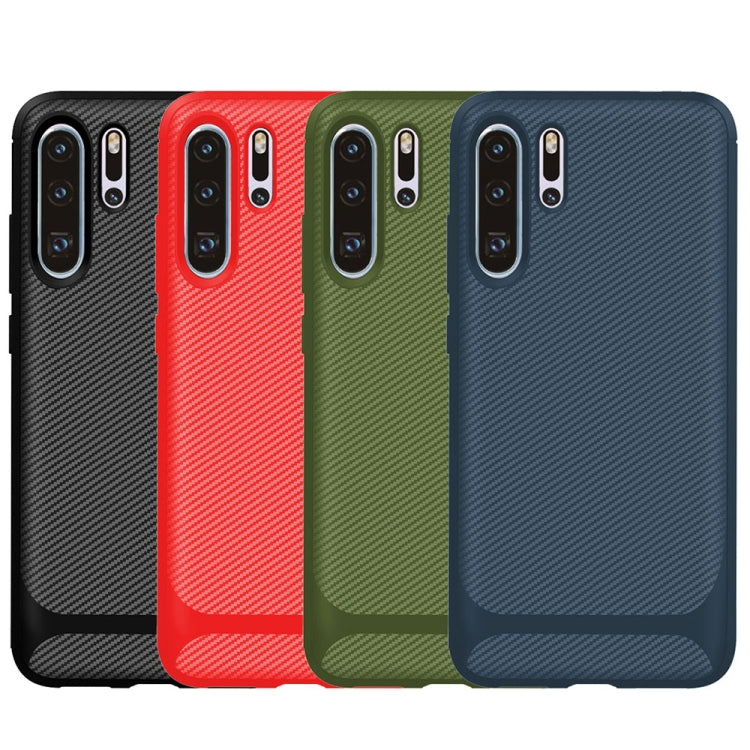 For HUAWEI P30 Pro ENKAY ENK-PC024 Carbon Fiber Texture Solid Color TPU Slim Case Soft Cover