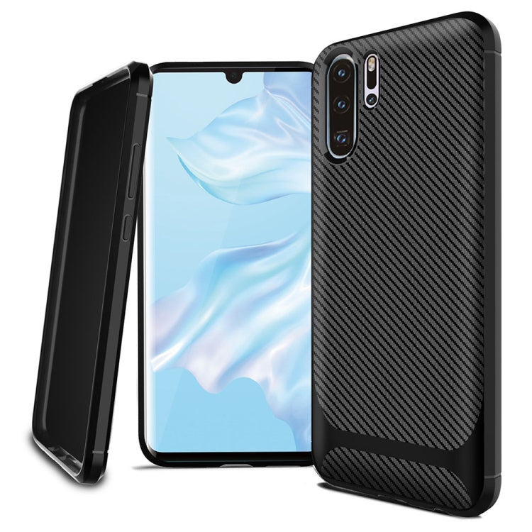 For HUAWEI P30 Pro ENKAY ENK-PC024 Carbon Fiber Texture Solid Color TPU Slim Case Soft Cover