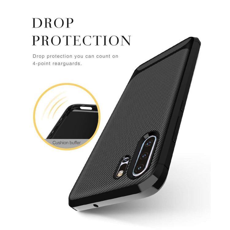 For HUAWEI P30 Pro ENKAY ENK-PC024 Carbon Fiber Texture Solid Color TPU Slim Case Soft Cover