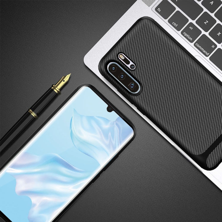 For HUAWEI P30 Pro ENKAY ENK-PC024 Carbon Fiber Texture Solid Color TPU Slim Case Soft Cover