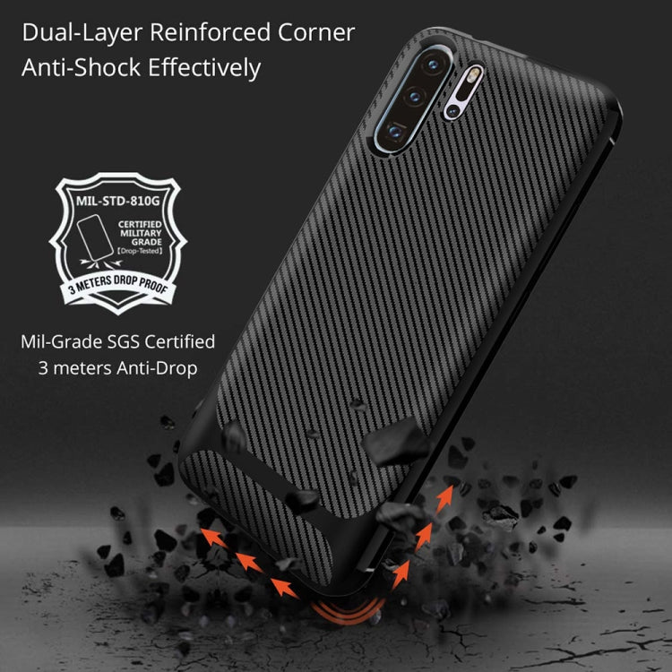 For HUAWEI P30 Pro ENKAY ENK-PC024 Carbon Fiber Texture Solid Color TPU Slim Case Soft Cover