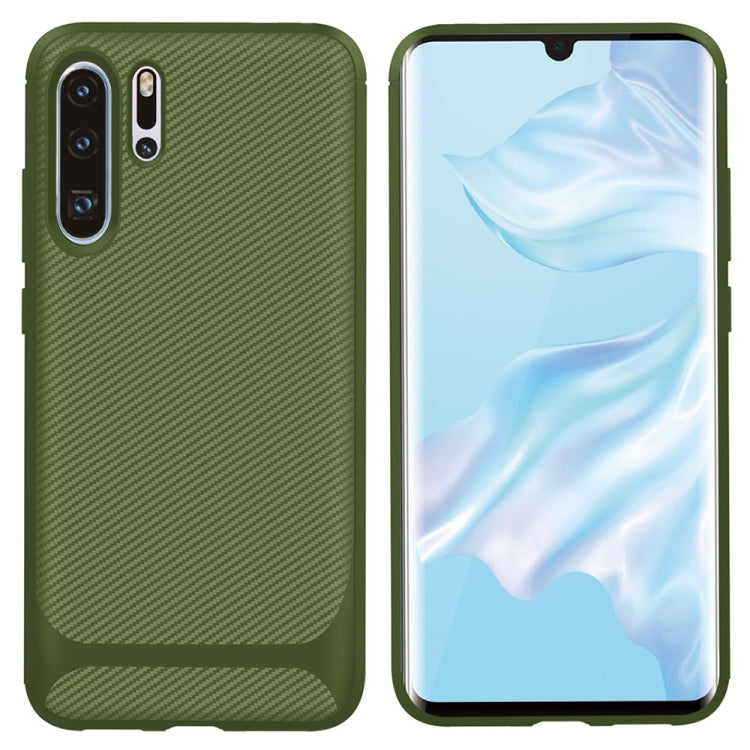 For HUAWEI P30 Pro ENKAY ENK-PC024 Carbon Fiber Texture Solid Color TPU Slim Case Soft Cover