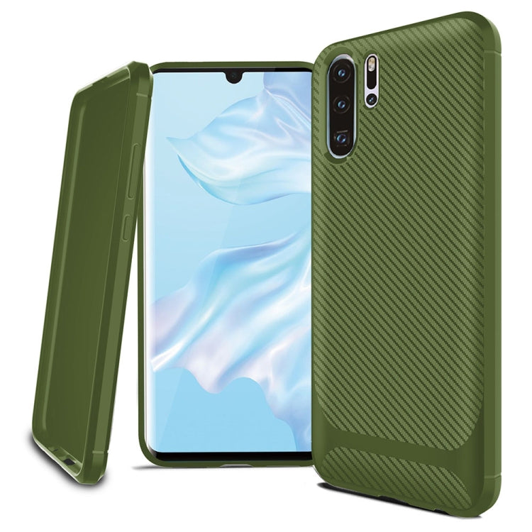 For HUAWEI P30 Pro ENKAY ENK-PC024 Carbon Fiber Texture Solid Color TPU Slim Case Soft Cover