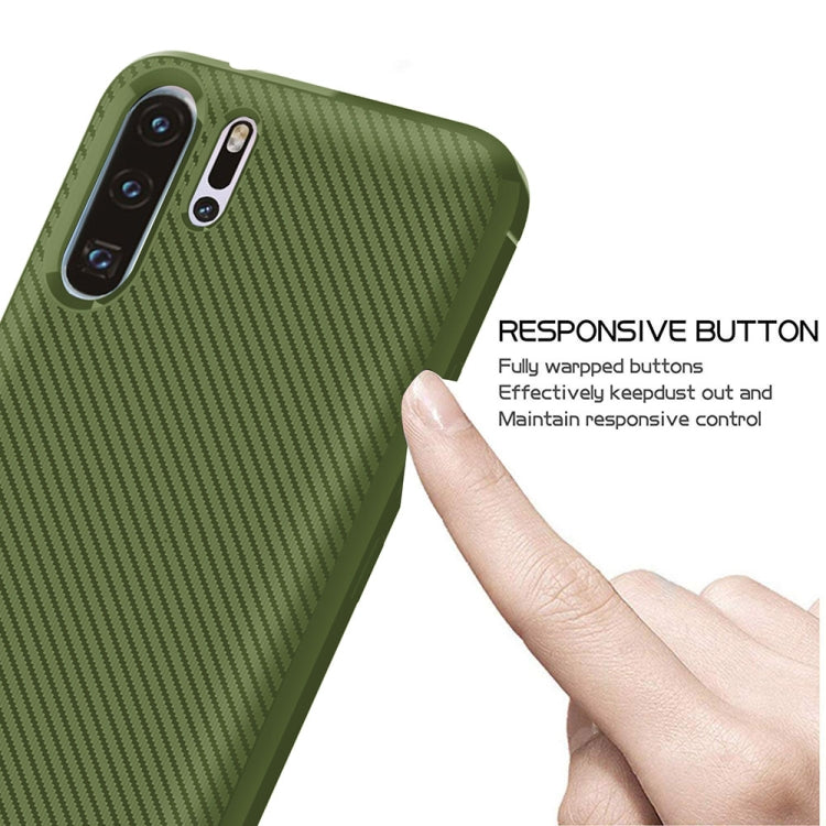 For HUAWEI P30 Pro ENKAY ENK-PC024 Carbon Fiber Texture Solid Color TPU Slim Case Soft Cover