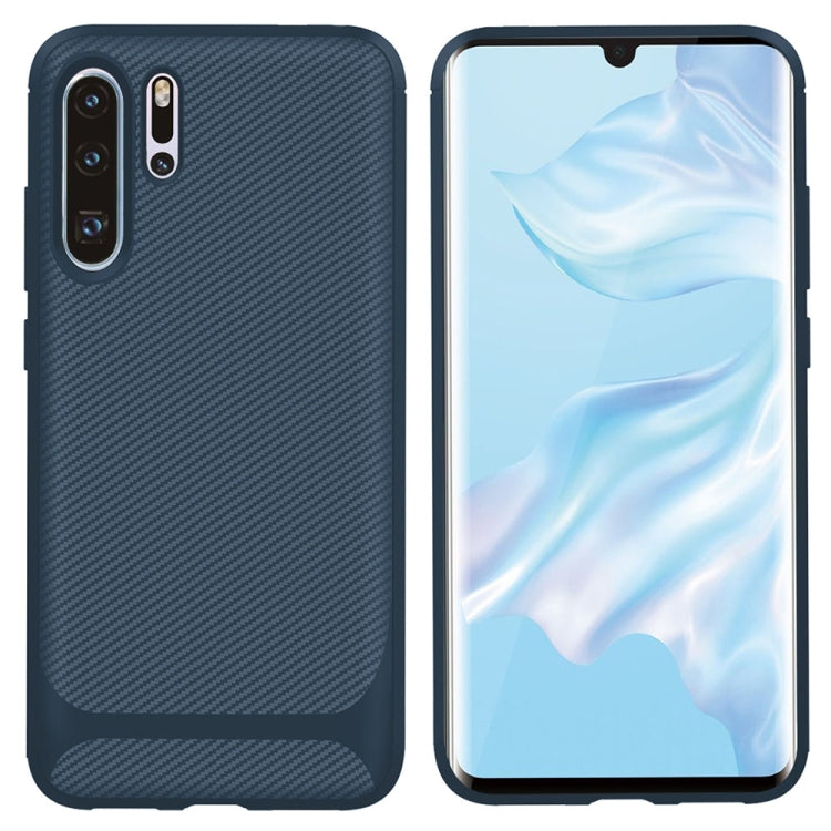 For HUAWEI P30 Pro ENKAY ENK-PC024 Carbon Fiber Texture Solid Color TPU Slim Case Soft Cover