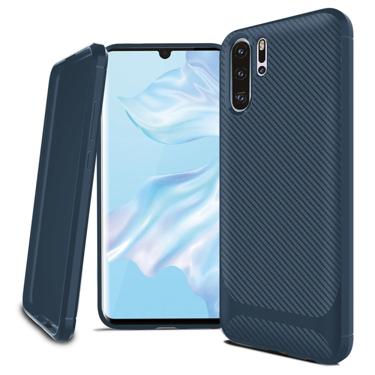 For HUAWEI P30 Pro ENKAY ENK-PC024 Carbon Fiber Texture Solid Color TPU Slim Case Soft Cover