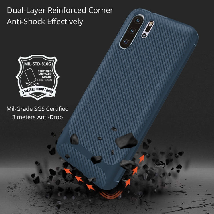 For HUAWEI P30 Pro ENKAY ENK-PC024 Carbon Fiber Texture Solid Color TPU Slim Case Soft Cover