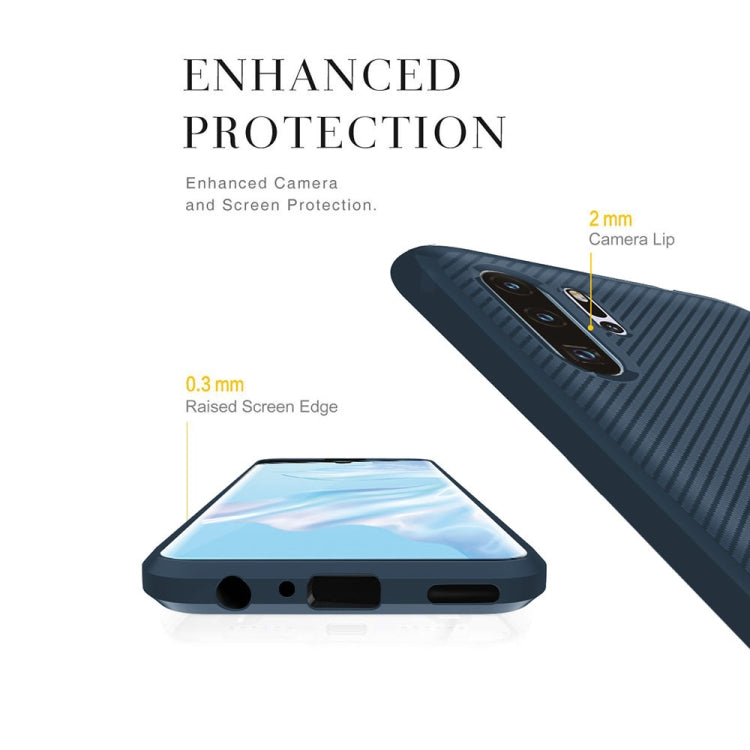 For HUAWEI P30 Pro ENKAY ENK-PC024 Carbon Fiber Texture Solid Color TPU Slim Case Soft Cover