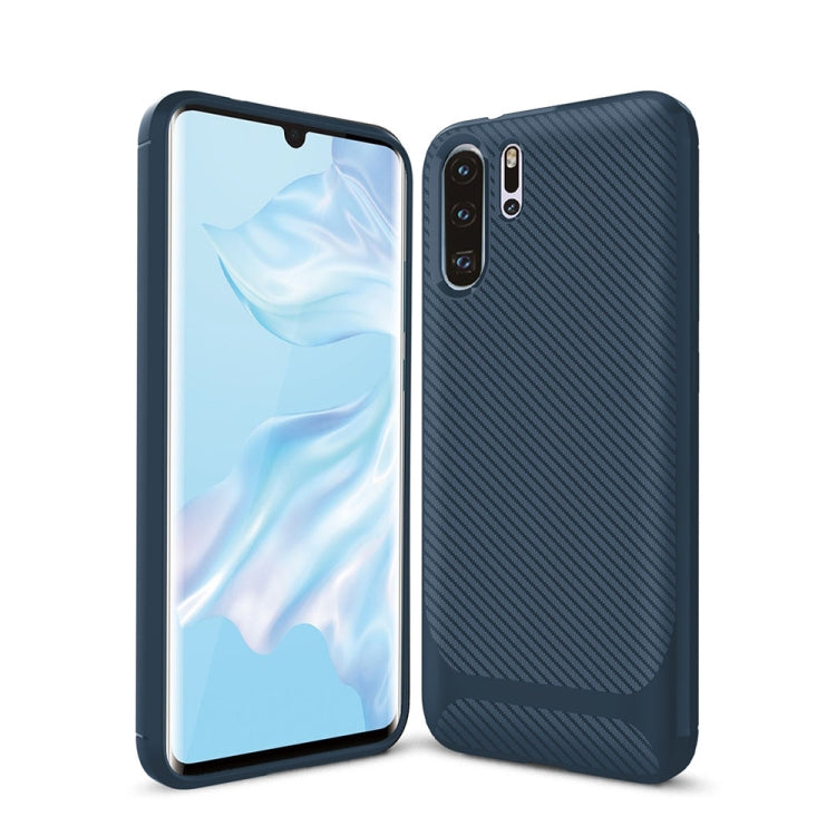 For HUAWEI P30 Pro ENKAY ENK-PC024 Carbon Fiber Texture Solid Color TPU Slim Case Soft Cover