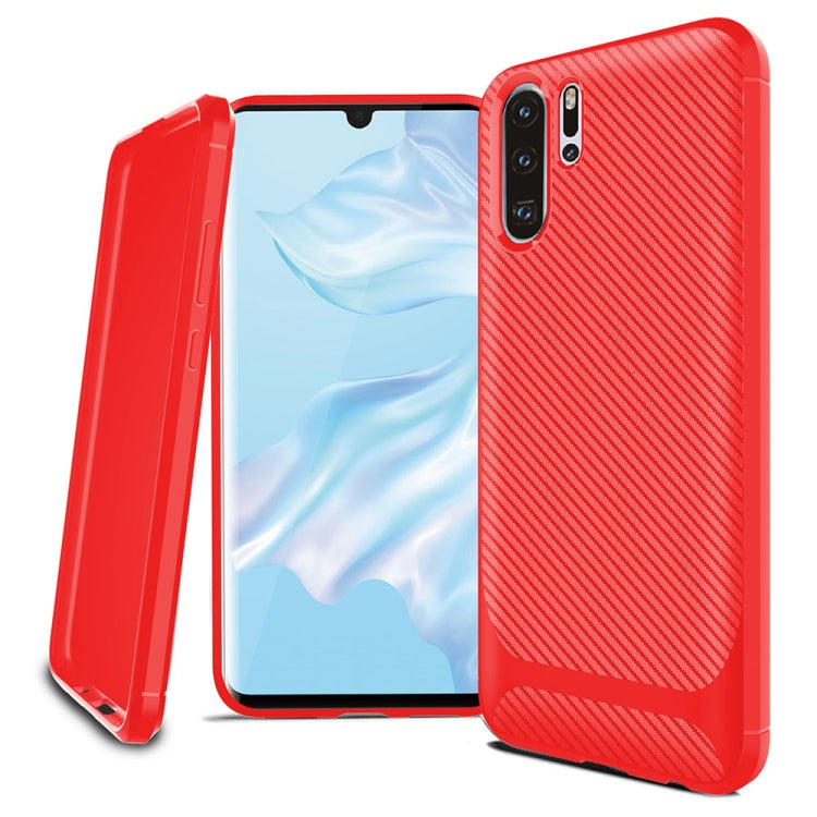 For HUAWEI P30 Pro ENKAY ENK-PC024 Carbon Fiber Texture Solid Color TPU Slim Case Soft Cover