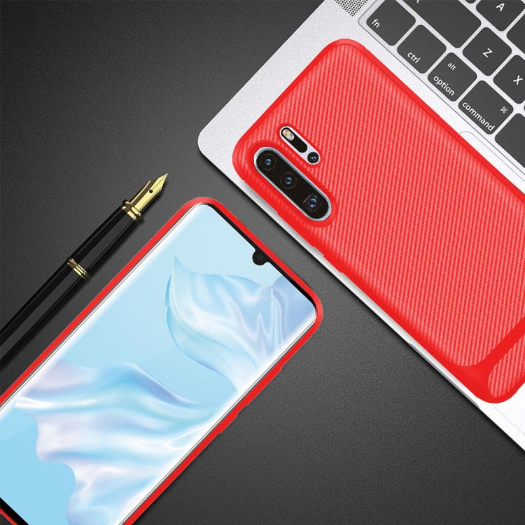 For HUAWEI P30 Pro ENKAY ENK-PC024 Carbon Fiber Texture Solid Color TPU Slim Case Soft Cover