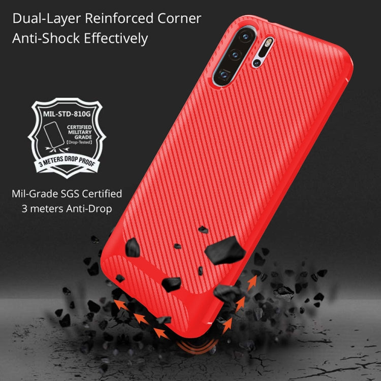 For HUAWEI P30 Pro ENKAY ENK-PC024 Carbon Fiber Texture Solid Color TPU Slim Case Soft Cover