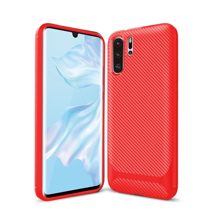 For HUAWEI P30 Pro ENKAY ENK-PC024 Carbon Fiber Texture Solid Color TPU Slim Case Soft Cover