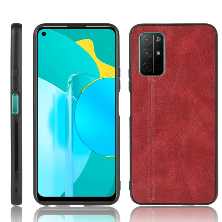 For Huawei Honor 30S Shockproof Sewing Cow Pattern Skin PC + PU + TPU Case