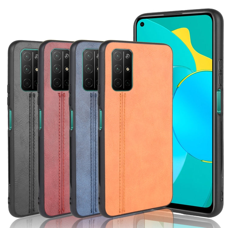 For Huawei Honor 30S Shockproof Sewing Cow Pattern Skin PC + PU + TPU Case