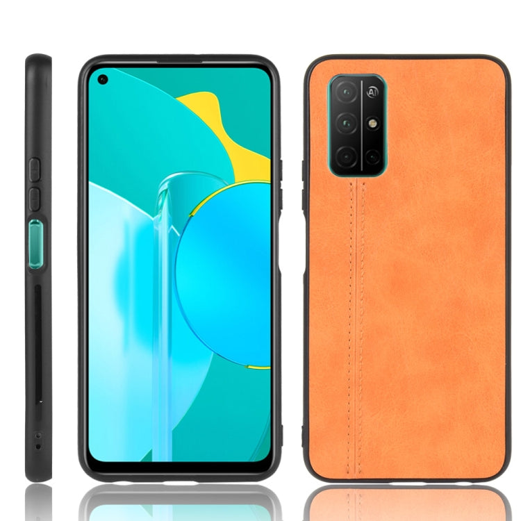 For Huawei Honor 30S Shockproof Sewing Cow Pattern Skin PC + PU + TPU Case