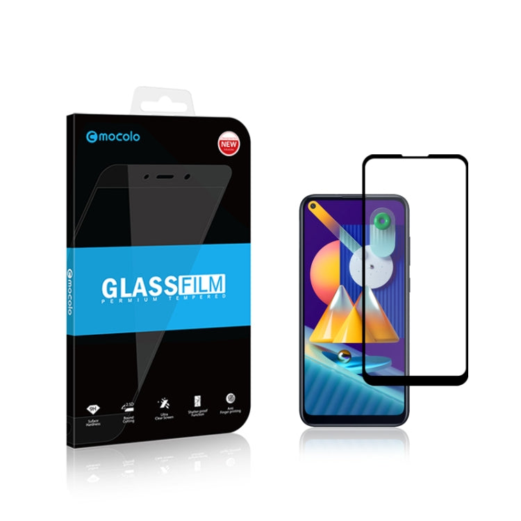For Galaxy M11 mocolo 0.33mm 9H 2.5D Full Glue Tempered Glass Film