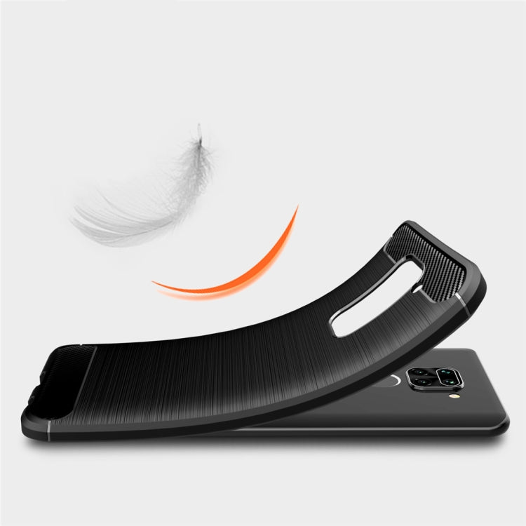 For Xiaomi Redmi Note 9 Brushed Texture Carbon Fiber TPU Case