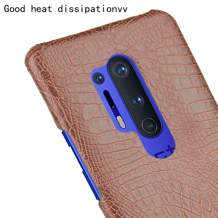 For OnePlus 8 Pro Shockproof Crocodile Texture PC + PU Case