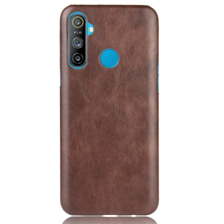 For Oppo Realme C3 (3 cameras) Shockproof Litchi Texture PC + PU Case