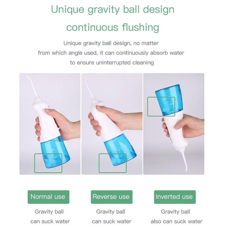 Wireless Water Floss Cleaner Portable 1400mAh USB-Rechargeable Water Flosser IPX7 Waterproof Oral Irrigator, Water Tank Capacity: 300ML